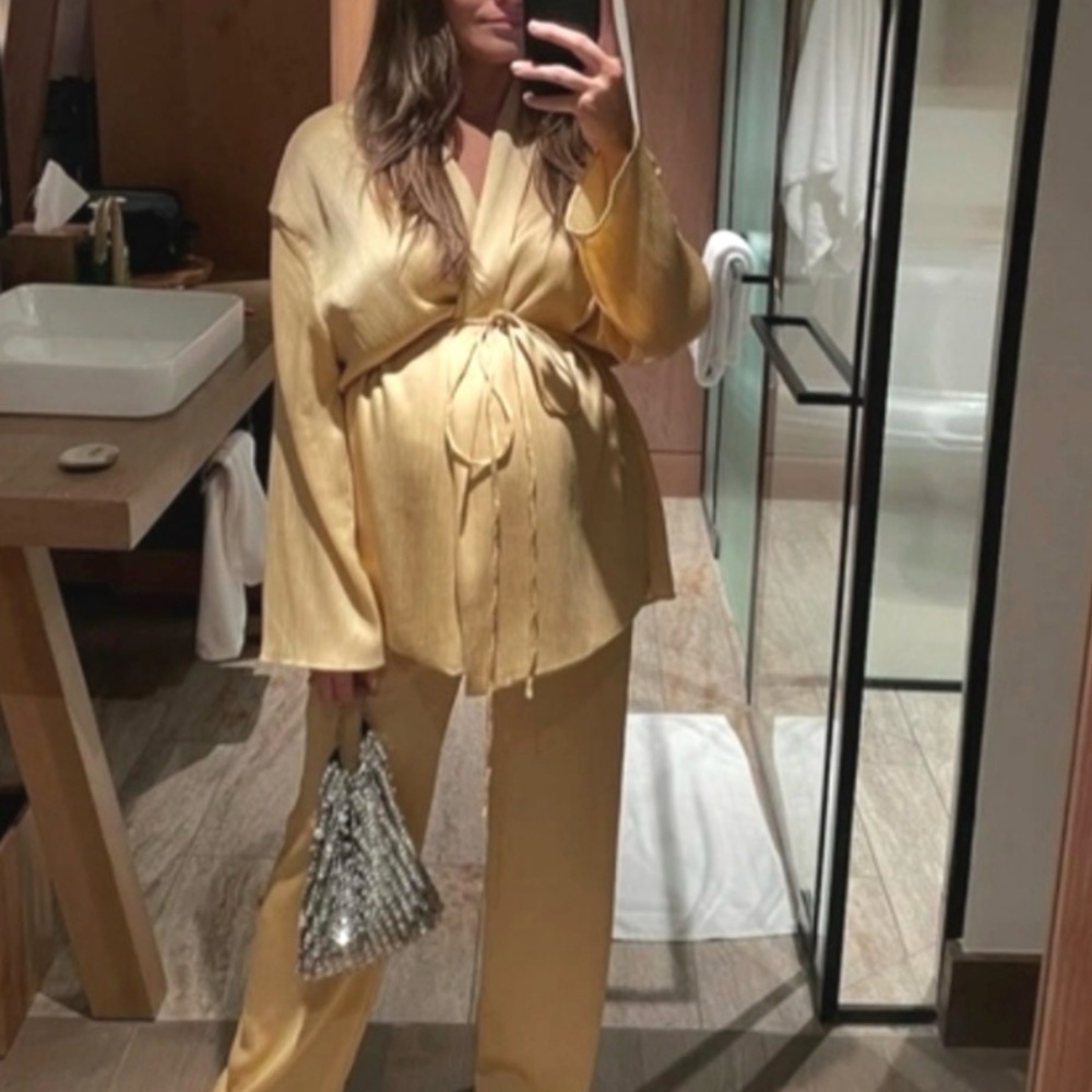 Viral Zara Yellow Set - bump friendly - brand new with tags